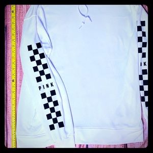 NEW!! PINK white size LARGE hoodie